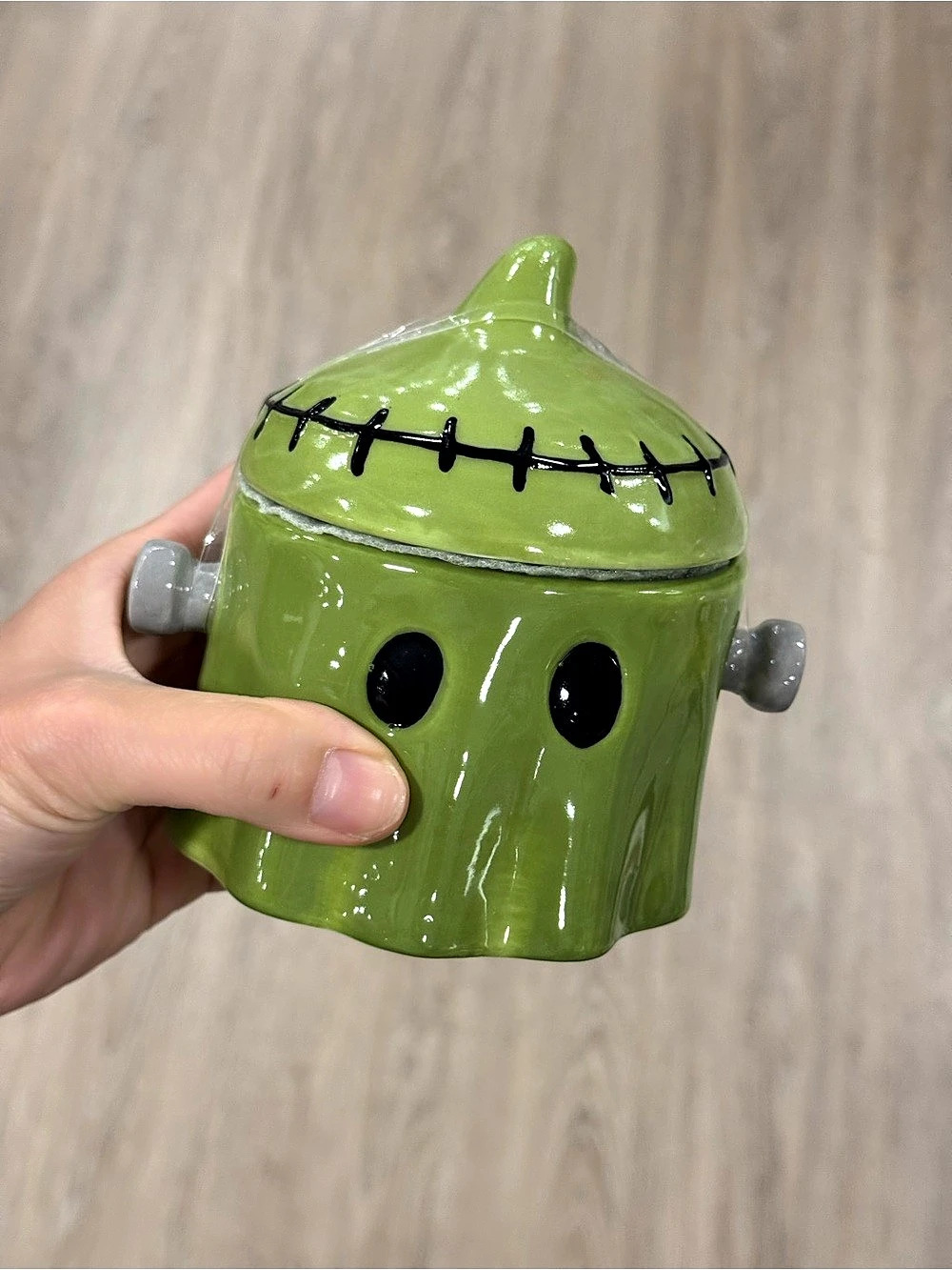 Green & Black Frankenstein Ceramic jar Decor